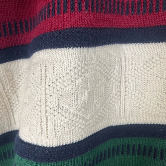 VTG VAN HEUSEN Striped Multicolor crewneck 3D KNIT Sweater MENS small unisex 90s - Picture 3 of 7